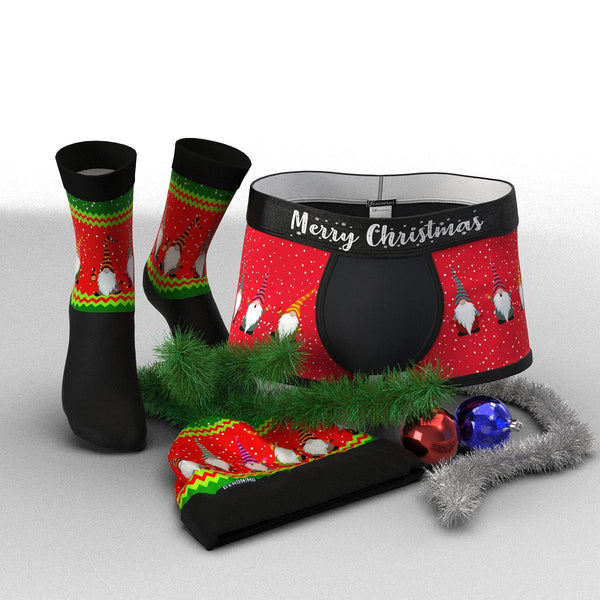 Pachet de Crăciun Boxeri pentru Bărbați + Ciorapi și Caciula B1